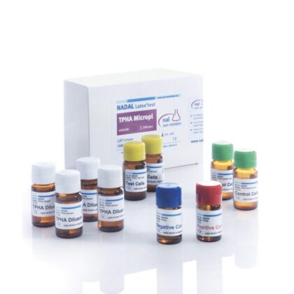 Test TPHA Microplaca hemoglutinación Látex en suero